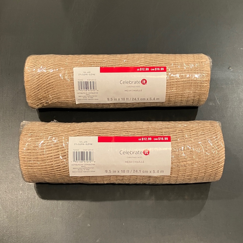 Michaels Celebrate It Christmas Mesh Roll 2 pack bundle crafting decor